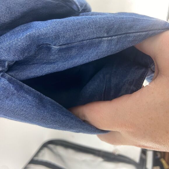 Daily Ritual Women’s Blue Faux Wrap Short Sleeve Romper Size 8 - Picture 5 of 6